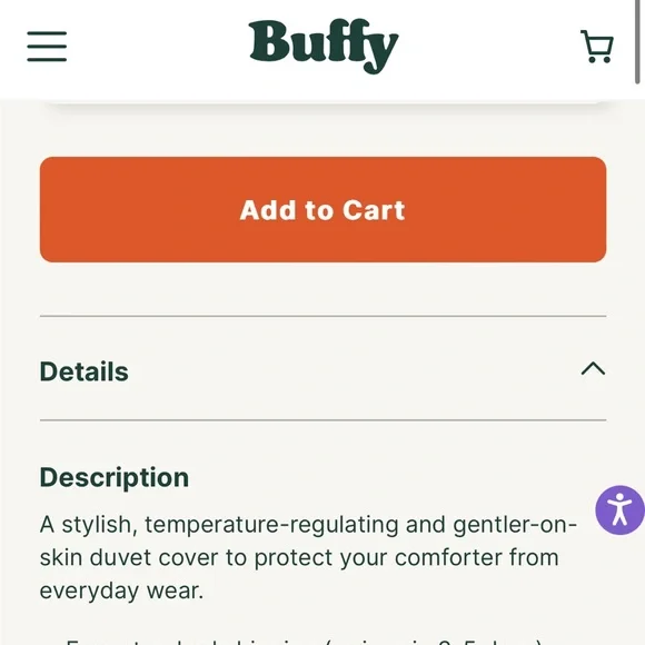 Buffy Breeze cooling duvet cover twin/twin XL color Oyster - Picture 6 of 7